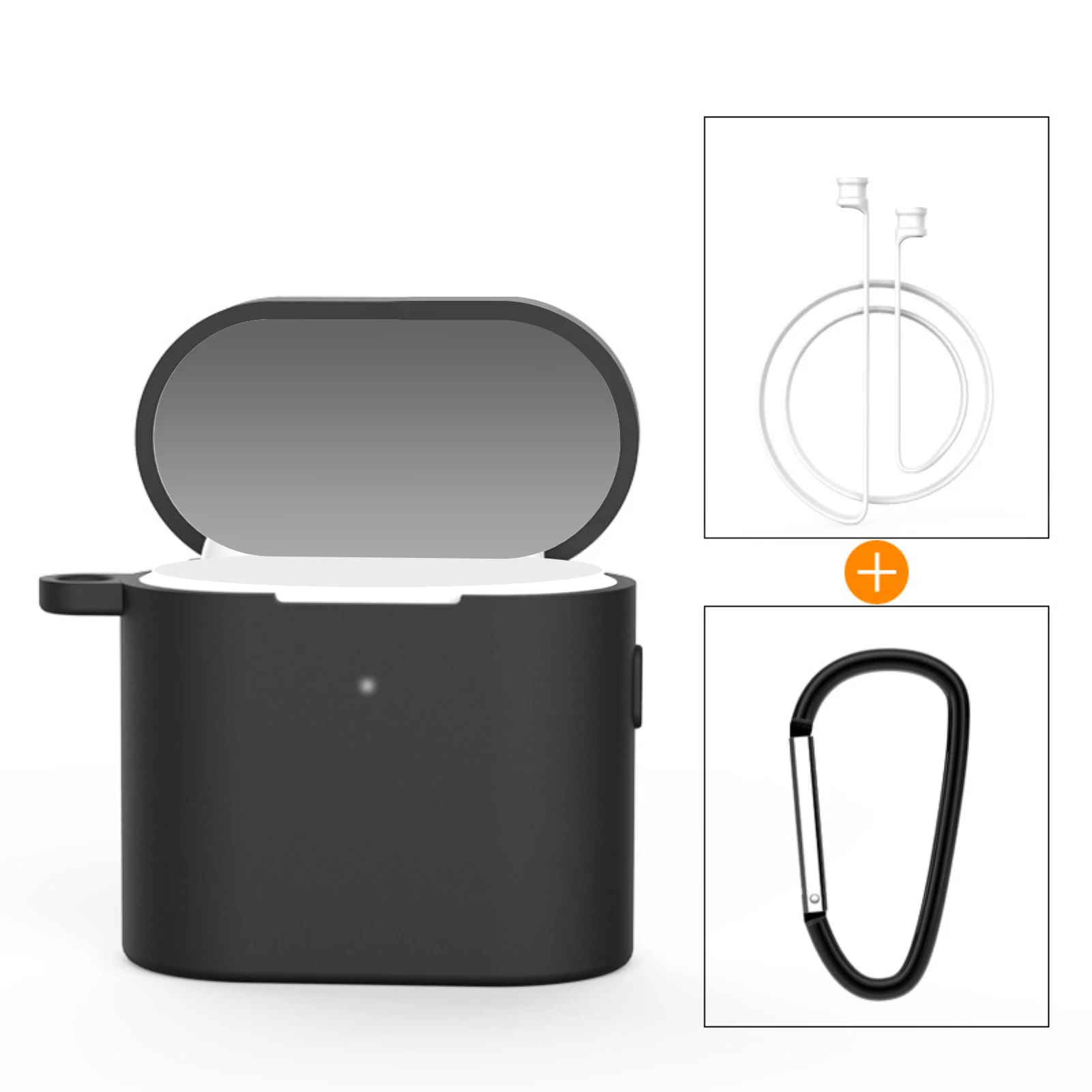 

Wireless Bluetooth Headset Silicone Anti-Drop Dustproof Protective Cover Earphone Anti-Lost Rope Portable Carabiner Set