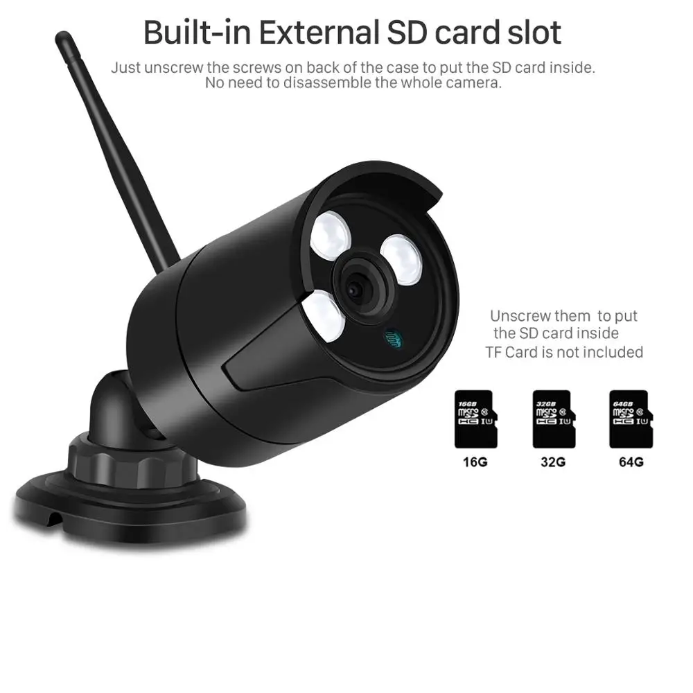 

BESDERSEC HD 1080P Wireless IP Camera Outdoor IP66 Waterproof Wifi Camera Night Vision Onvif SD Card Storage CCTV Surveillance