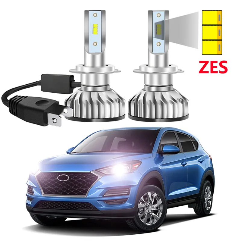 

2Pcs Super Bright Car Auto Led Headlight For Hyundai Tucson 2019 2020 ZES Chips High Low Beam Car LED Headlamp Light