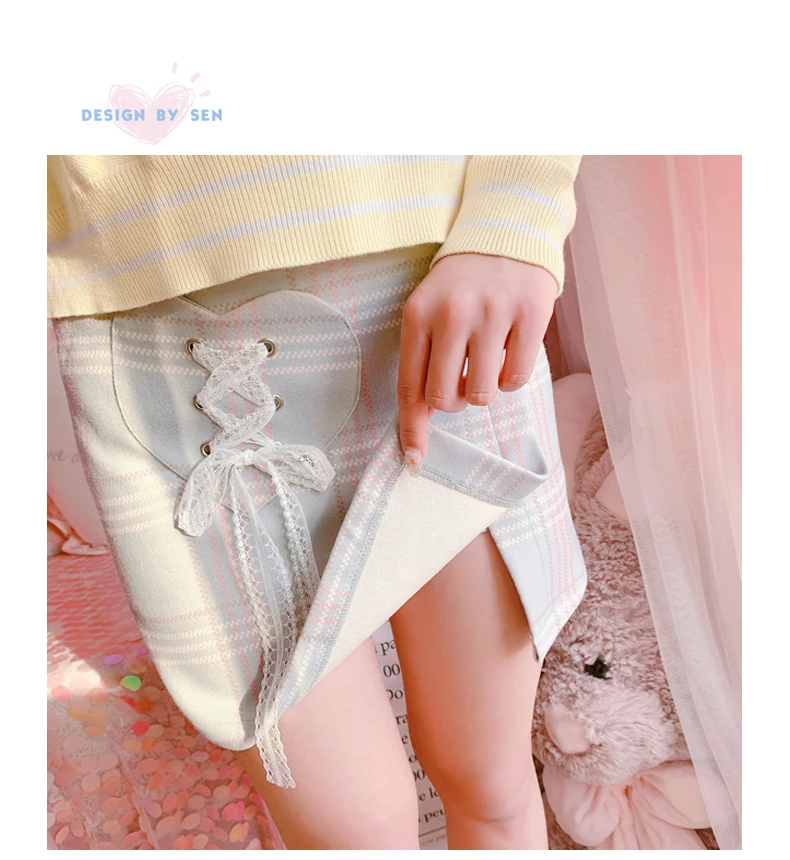 Женская клетчатая плиссированная юбка шорты трапециевидной формы милая Осенняя