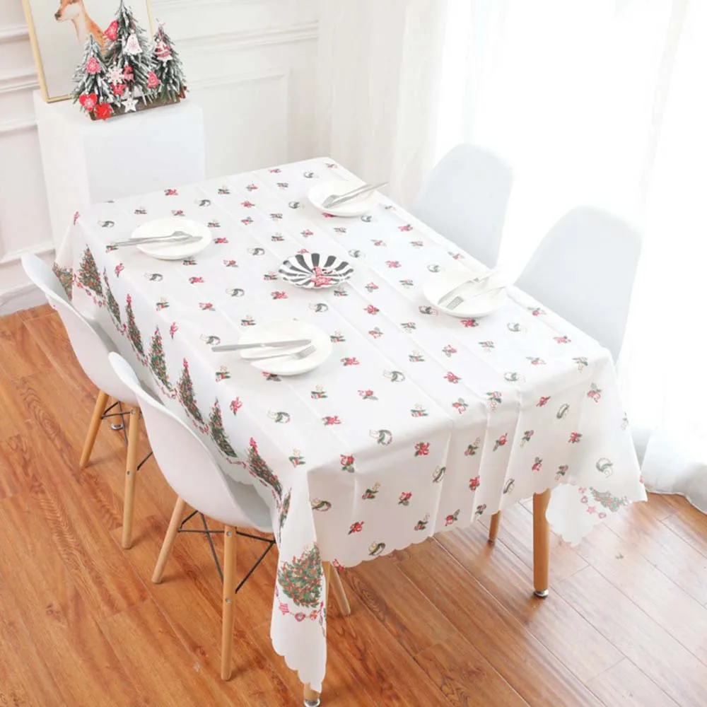 Новая 3D скатерть Рождественская елка Новогодний фейерверк Водонепроницаемая