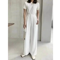2021 summer female long trousers chic high waist loose straight pants women office ladies suit pant