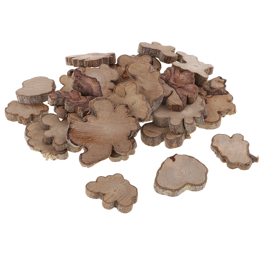 Мини Деревянные ломтики круглые березовые плиты деревенский ломтик коры дерева