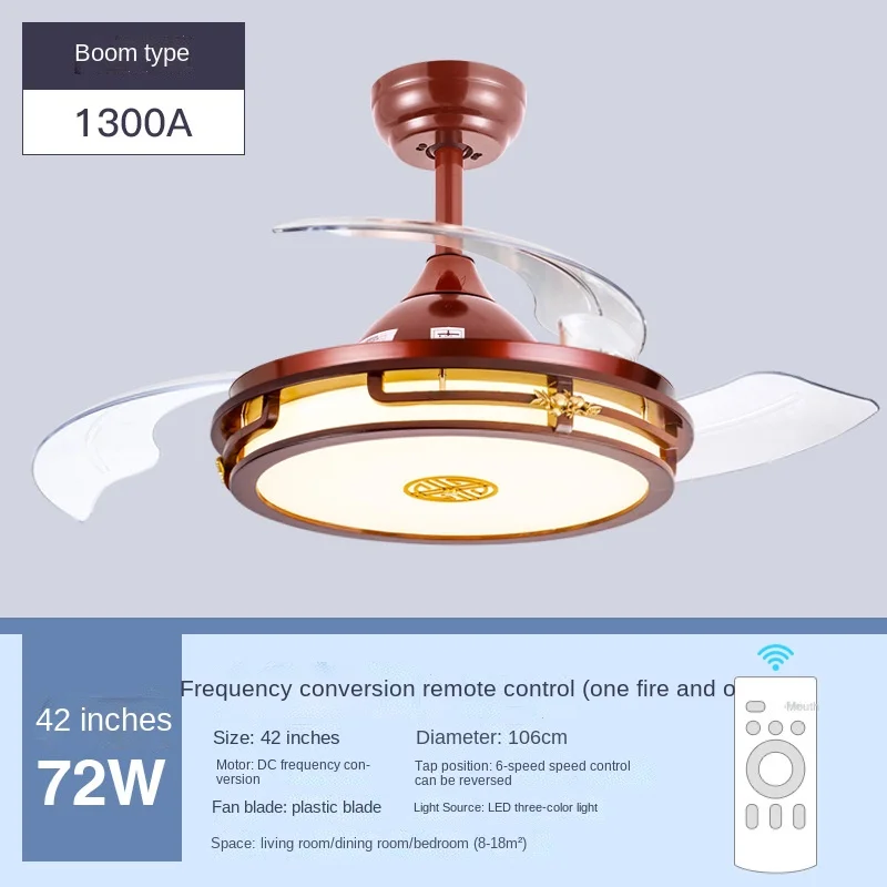 Роскошный скандинавский Невидимый потолочный вентилятор с золосветильник лампа