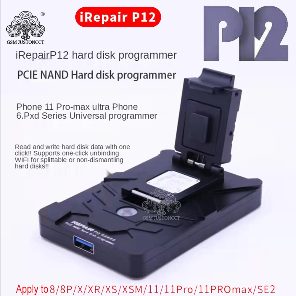Программатор жесткого диска iRepair P12 PCIE NAND для iPhone 6-11 серии DFU Box один ключ к