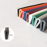 rubber seals u strip 17x7mm for 1 3mm thick glass metal wood panel board edge encloser shield orange black red gray blue green