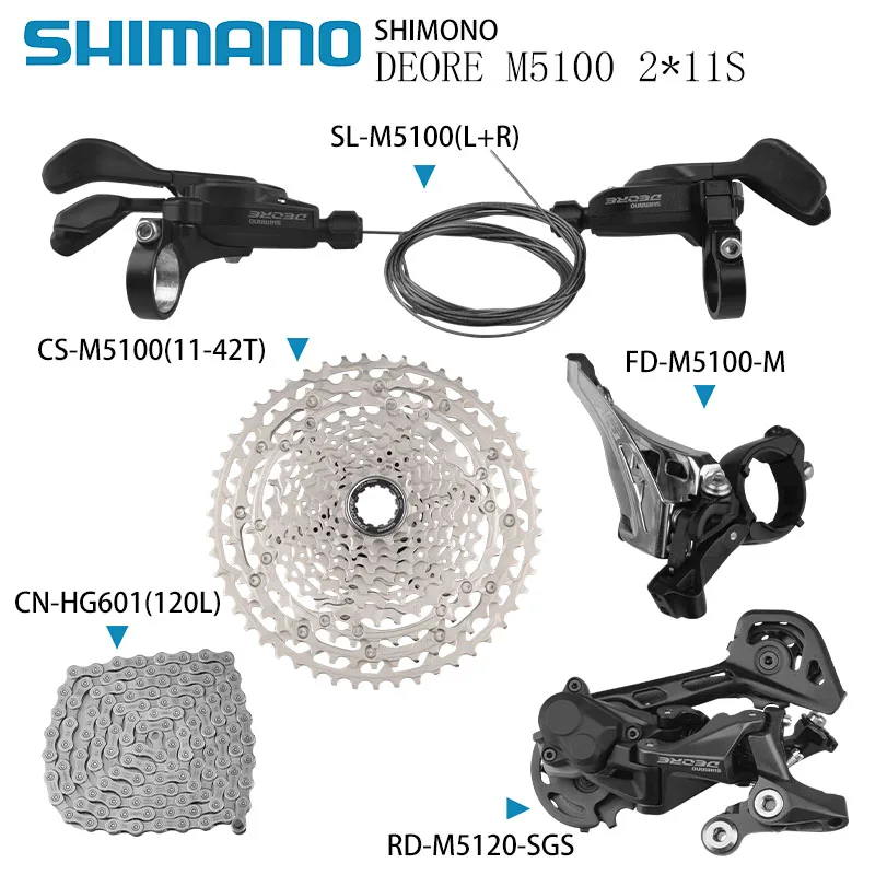 

SHIMANO DEORE M5100 Groupset MTB M6000 Mountain Bike Groupset 2x11-Speed 11-42T 11-51T M5100 Rear Derailleur Shift Lever