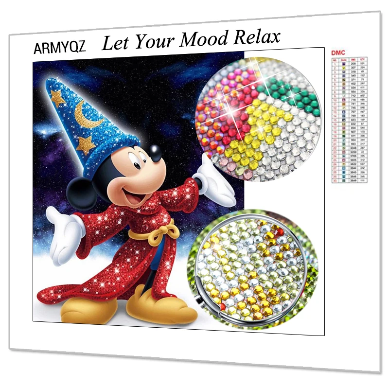 5D DIY Алмазная картина частичная кристальная круглая дрель &quotDis Mickey mouse&quot вышивка