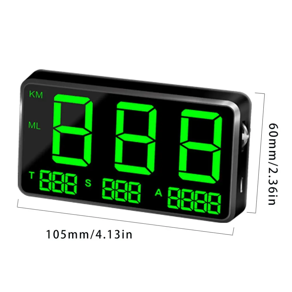 C60 GPS измеритель скорости время вождения Hud Дисплей км/ч для автомобиля велосипеда