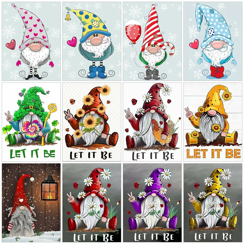 

Алмазная 5D картина Huacan, вышивка крестиком, мозаика с Санта-Клаусом, мультяшная вышивка, картина стразы, Рождественский Декор