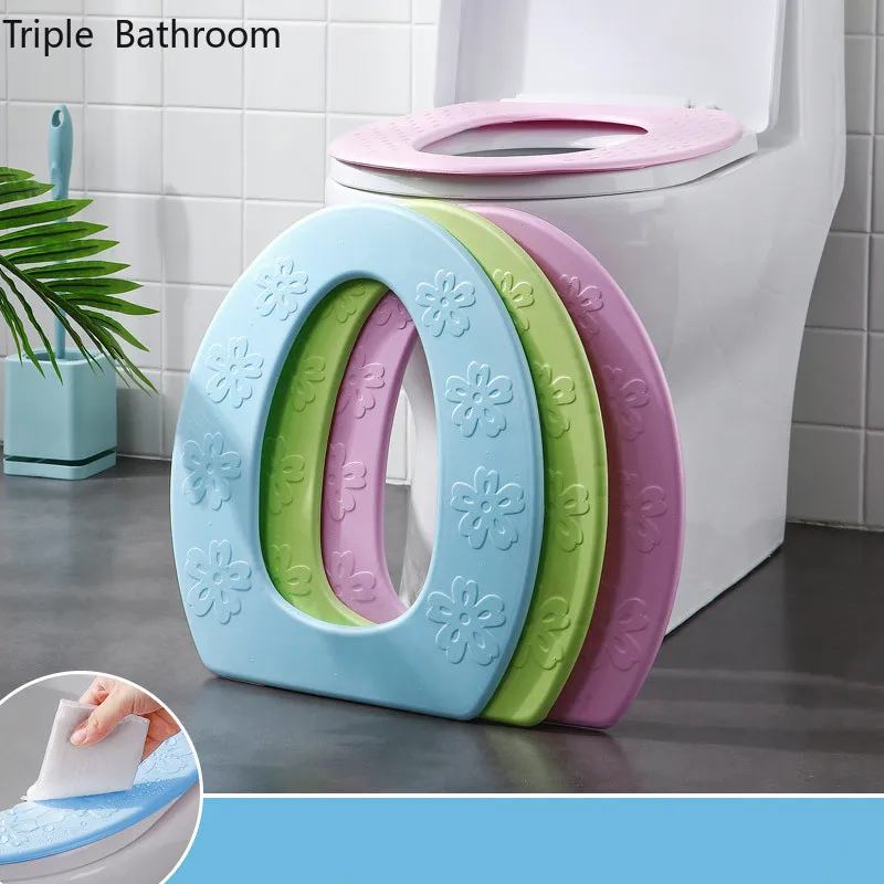 

Paste Type EVA Toilet Mat Washable Summer Universal Closestool Paste Household Supplies Waterproof Bathroom Accessories