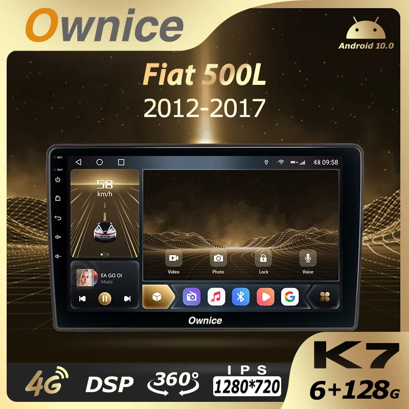 

K7 Ownice 6G+128G Android 10.0 Car Radio For Fiat 500L 2012 2013 2014 2015 2016 2017 Multimedia Player Video 4G LTE GPS Navi