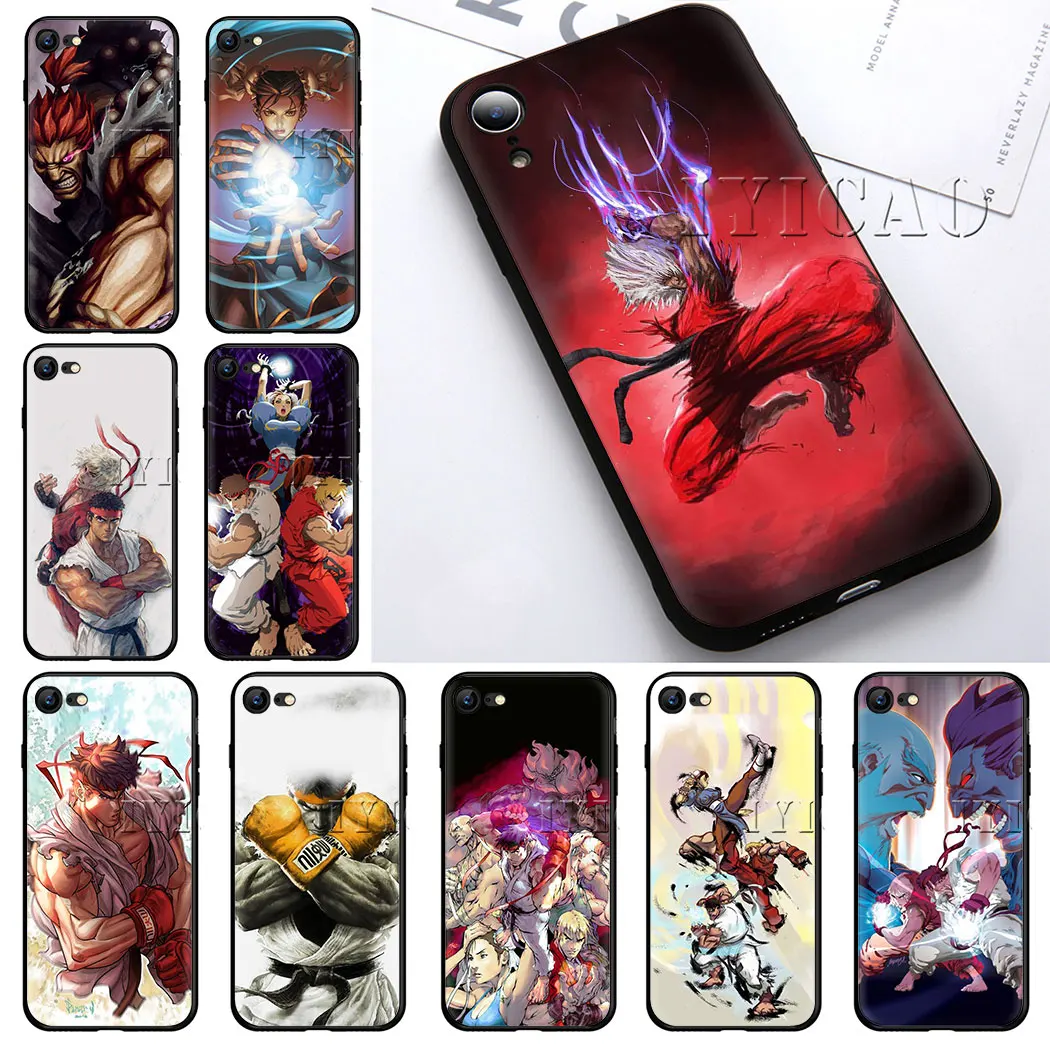 IYICAO игровой уличные бойцы Мягкий силиконовый чехол для iPhone 5 5S SE 10 X XS XR Max 6 6s 7 8 Plus 11