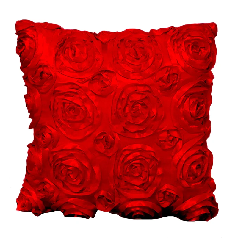 

Трехмерный атласный чехол-подушка с 3D розами, чехол для дивана, украшение для дома, маленькая свежая и простая подушка, чехол, новинка