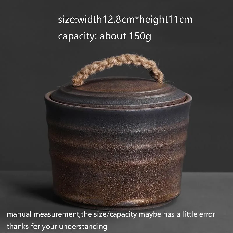 Винтажная баночка для хранения чая старого типа керамическая грубая керамика