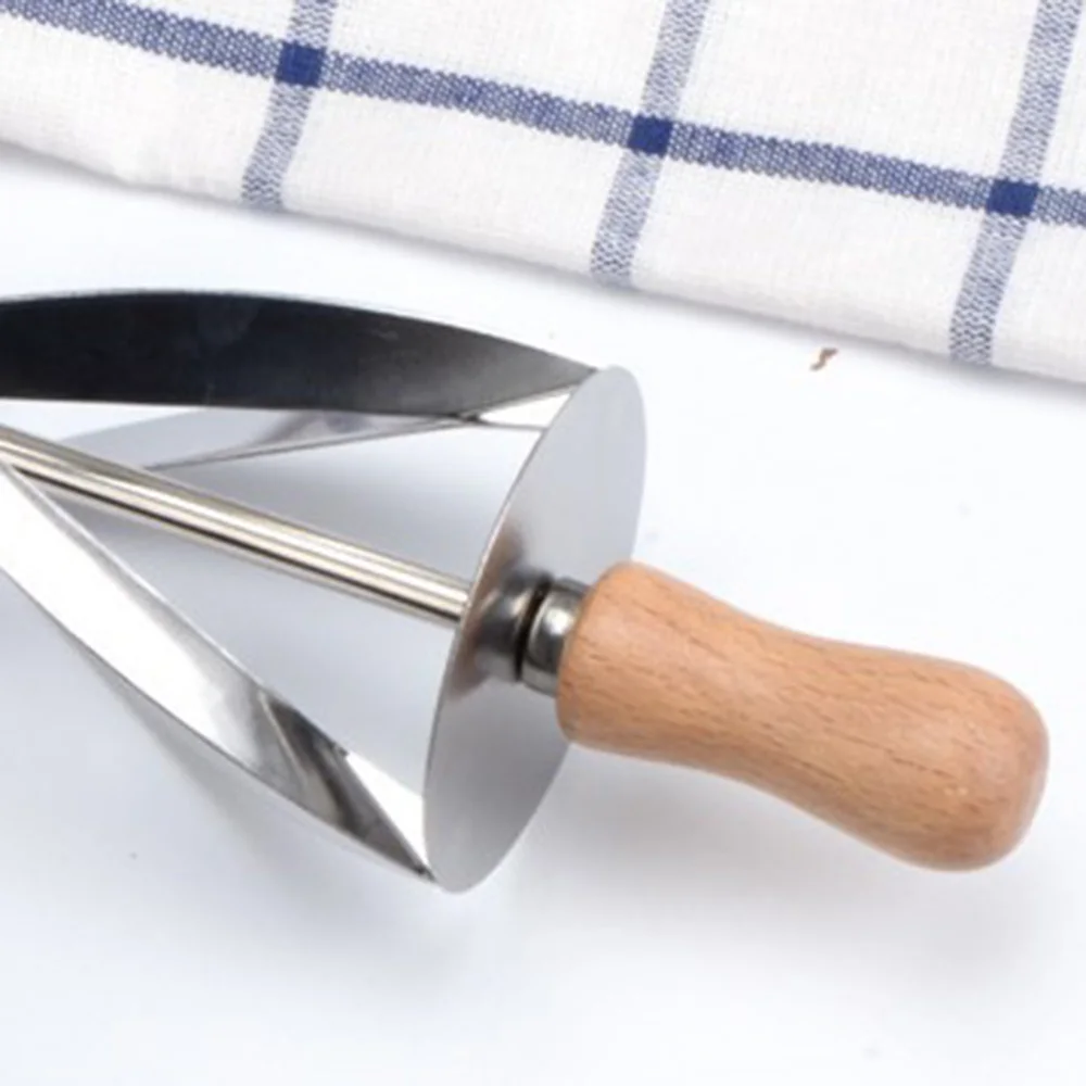 Stainless Steel Croissant Bread Dough Cutter Roller Wheel Pastry Knife Wooden Handle Kitchen Baking | Дом и сад