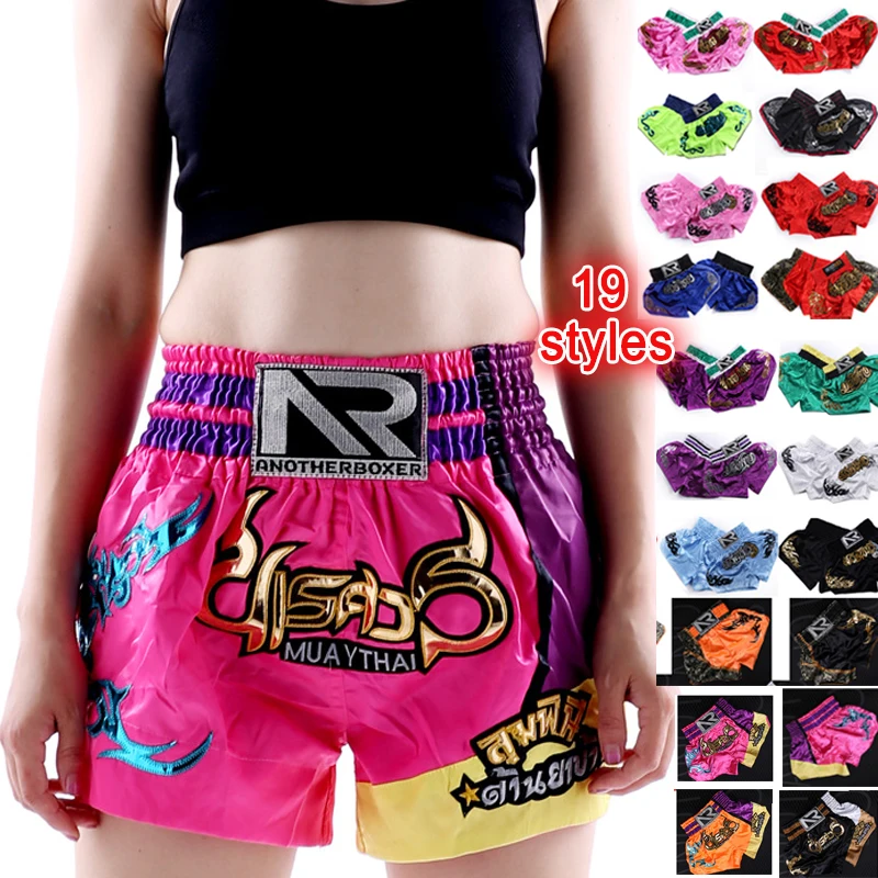 Для взрослых мужчин и женщин Муай Тай бои шорты MMA Grappling Kick боксерские боевые