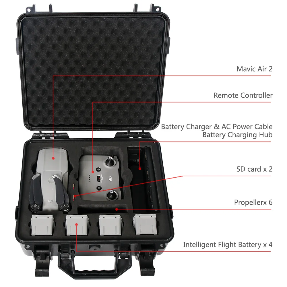 Профессиональный водонепроницаемый жесткий чехол Smatree для DJI Mavic Air 2 и пульта