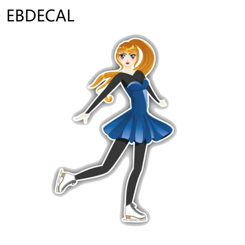 EBdecal Cartoon Figure Skating Girl For Auto Car/Bumper/Window/Wall Decal Sticker Decals DIY Decor CT6018 | Автомобили и