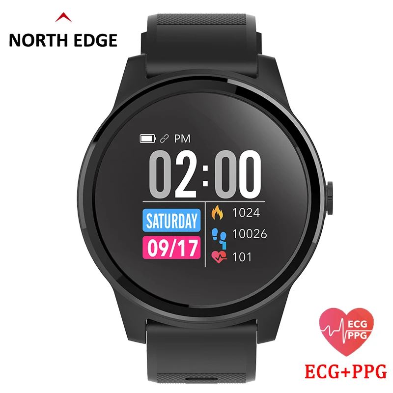 North Edge Smart Sport Digital Gps Watch Clock Men Heart Rate Monitor ECG PPG Blood Pressure IP67 Waterproof Tracker Wristband