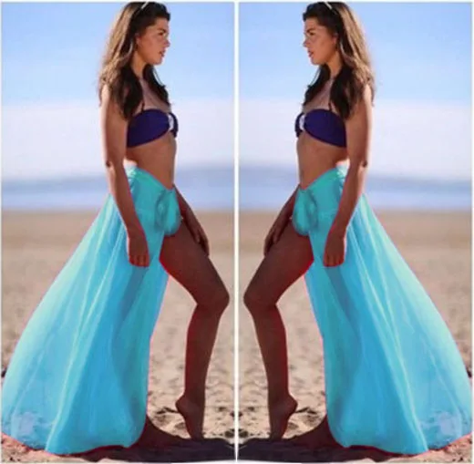 Женская пляжная одежда накидка на бикини для плавания мини юбка с запахом саронг