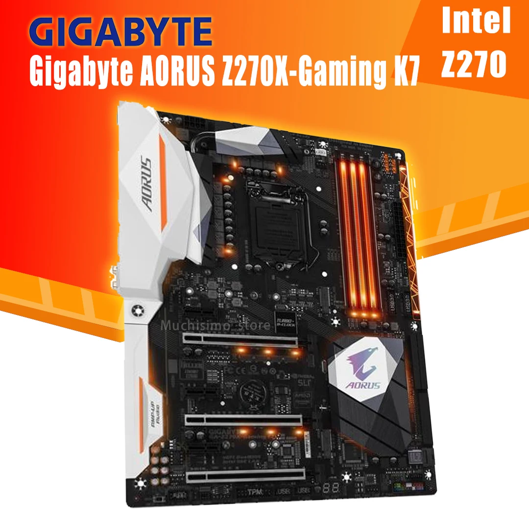 Kaufen Gigabyte AORUS Z270X-Gaming K7 Motherboard LGA 1151 I7 I5 I3 DDR4 4000(O.C.) U.2 M.2 SATA III Desktop Z270 Placa-mãe 1151 ATX