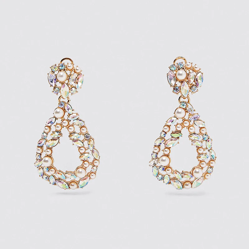JURAN ZA, новая мода, геометрические висячие серьги с кристаллами,, Boho, ручной работы, висячие серьги для женщин, ювелирное изделие, подарок