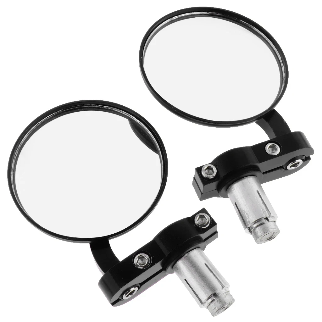 

2Pcs Motorcycle Rearview Mirrors 3inch Round 7/8inch Bar End,Easy to install,Hex key required when install