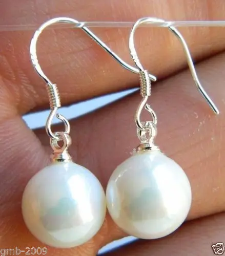 Горячая Распродажа новый стиль 10 мм натуральный белый Южно морской жемчуг 925