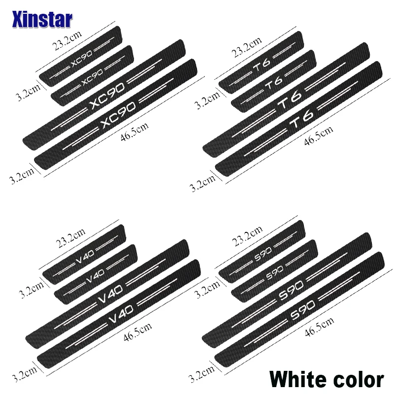 4PCS Carbon Fiber Car Stickers Vinyl Sport Decals For Volvo S60 XC90 V40 V50 V60 V70 S80 S90 V90 C30 C70 XC70 XC60 XC40 AWD T6 | Автомобили