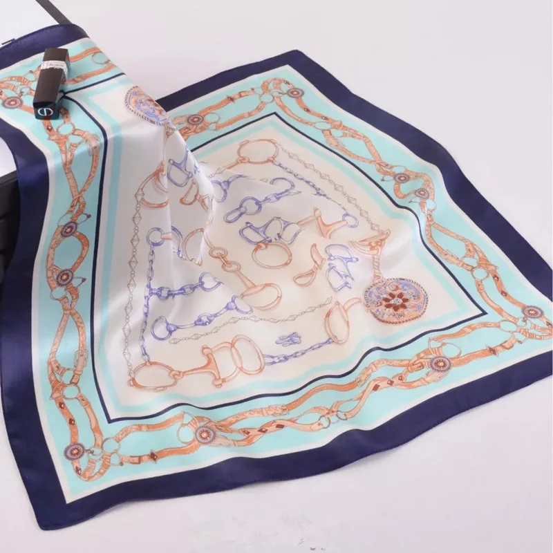 

2020 Women Square Silk Scarves Neckerchief Spring Printed Real Silk Scarf Scarfs Hijab Scarf Luxury Scarfs for Ladies 53*53cm