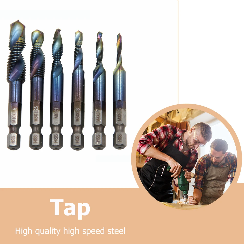 

6Pcs Hex Shank Drill Bits Straight Shank HSS High Speed Steel Drill Bits Power Tool Polisher Grinding Accessories