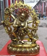 

Tibet Buddhism A Gilt Bronze Statue Of Sadbhuja-Mahakala Dharmapala Buddha