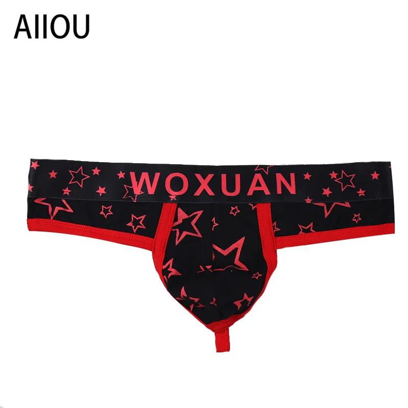 AIIOU для мужчин хлопок нижнее бельё девочек принт стринги бандаж трусики мешочек