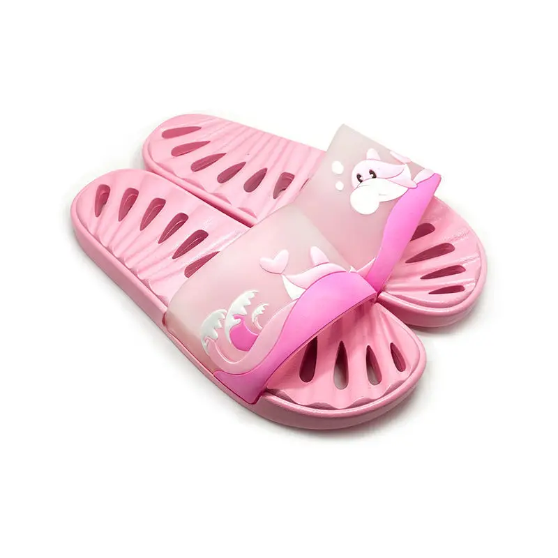 Home bathroom leak slippers women's home anti-slip soft-soled parent-child drag speed dry breathable indoor couple slippers