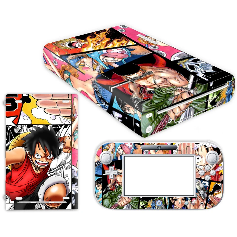 Аниме one piece Luffy стикер кожи для nintendo wii u консоль крышка с пультами контроллер скины для геймпад для nintendo wii u наклейка