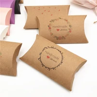 12pcslot handmade with love flower bird pattern kraft paper pillow boxes for aromatherapy candle gifts package container boxes