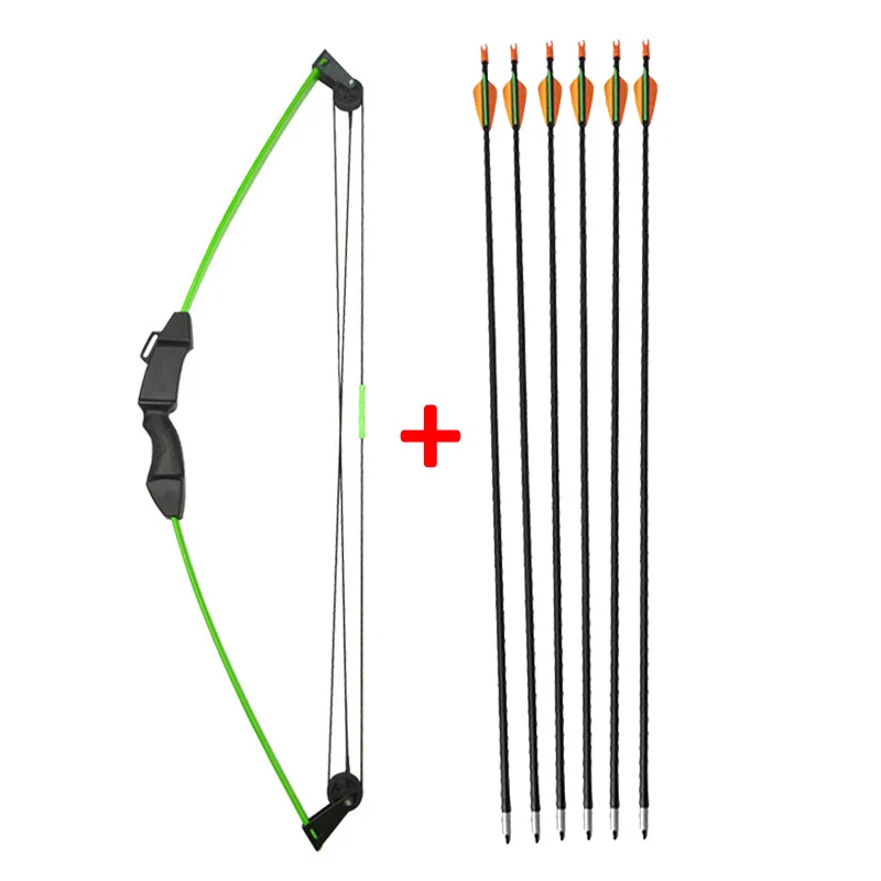 Bow 6pcs Arrow 12lbs стрельба из лука детский блочный лук набор со стрелами из стекловолокна Молодежный детский тренировочный лук стрельба игра подарок для детей - Цвет: Bow 6pcs Arrow