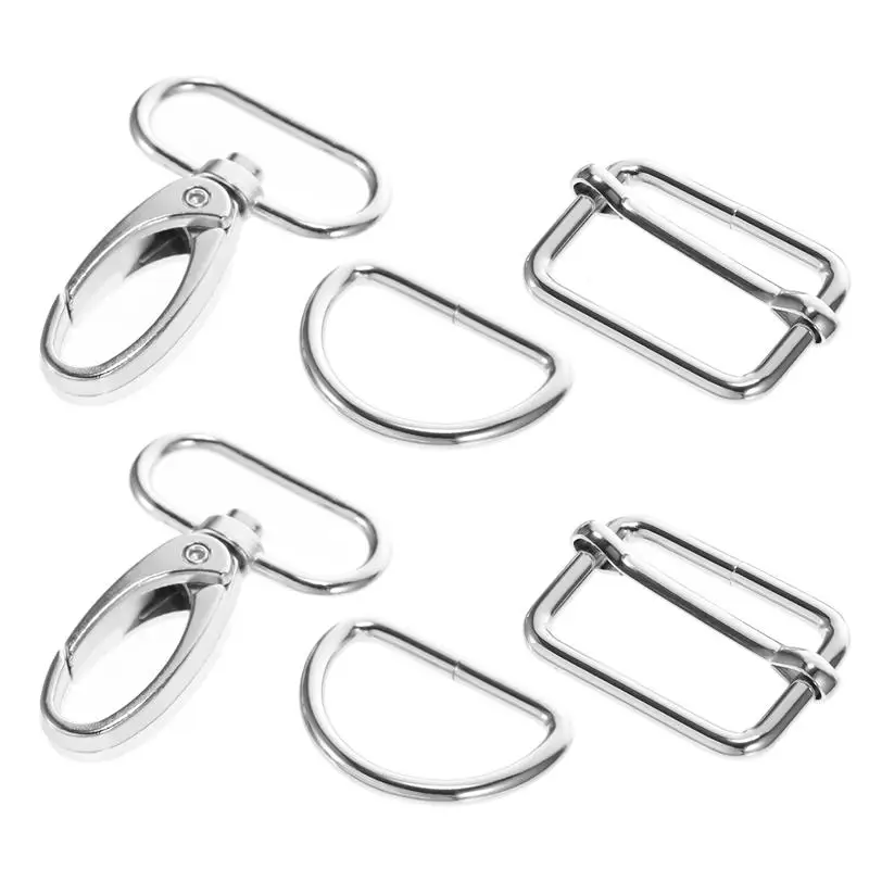 

20 Sets Bag Sliding Buckle Strap Adjustable Metal Ring Buckles Removable Buckles