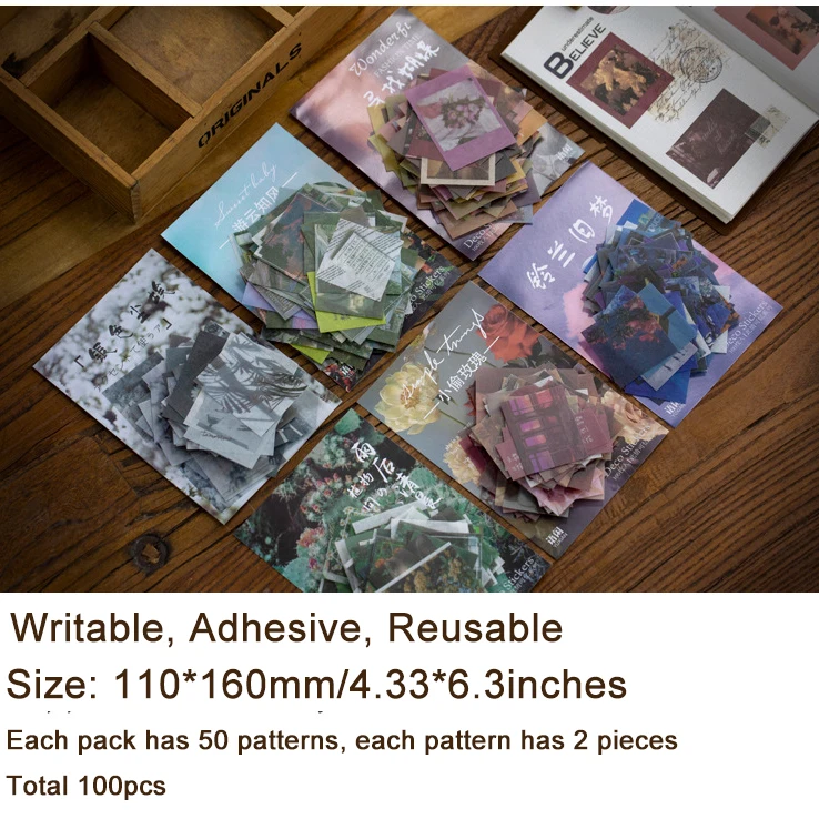 100 шт./лот декоративные дорожные наклейки в стиле ретро дневник японская наклейка