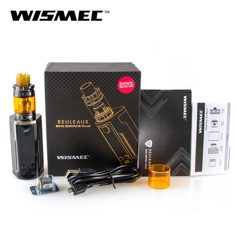 Оригинальный Wismec Reuleaux RX GEN3 двойной набор 230 Вт с Gnome King Tank 5 8 мл/2 мл VW/TC Ni/TC Ti/TC SS/TCR