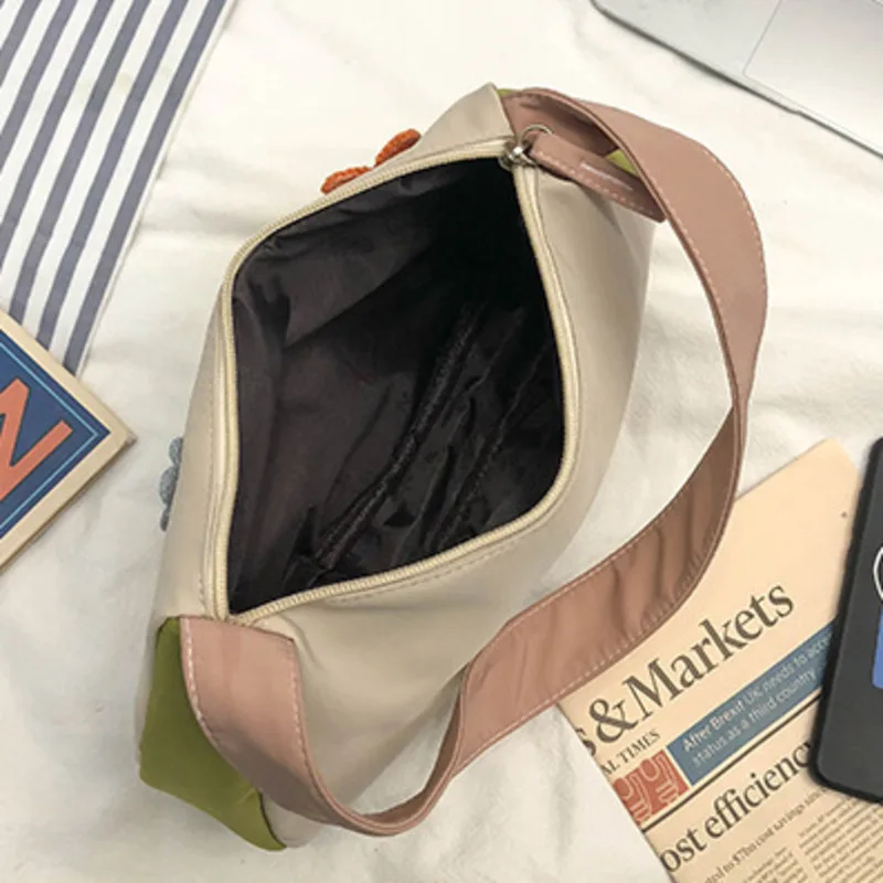 

2020 New Flower Printed Design Women Bag Nylon Shoulder Bag Candy Color Summer Handbag Baguette Tote Girl Casual Cell phone bag