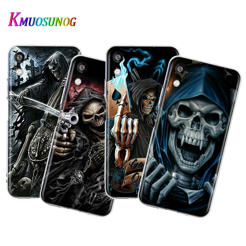

Transparent Cover Grim Reaper Skull Skeleton For Honor 8S 8C 8X MAX 8A 8 7S 7A 7C Play 3E Prime Pro 2020 2019 Phone Case