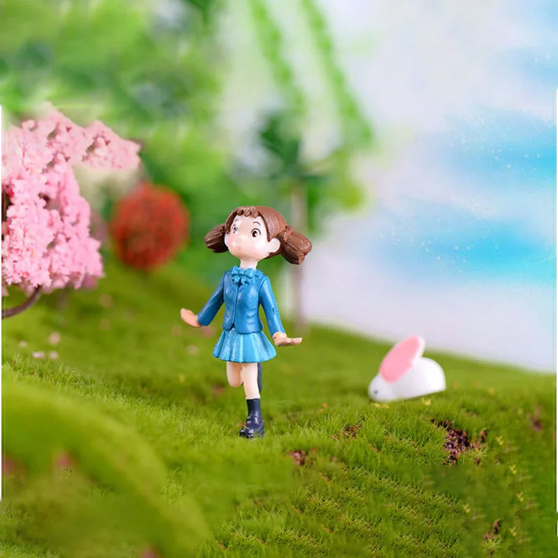 

Cute 4Pcs/Set School Girls Fairy Garden Figurines Miniature Girl Plastic Crafts Ornament Gnomes Moss Terrariums Decoration
