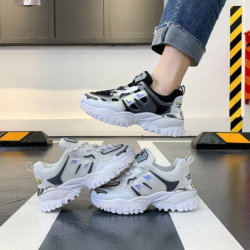 

2020 spring and autumn new fashion old shoes female tide color matching versatile platform sports casual shoes X317