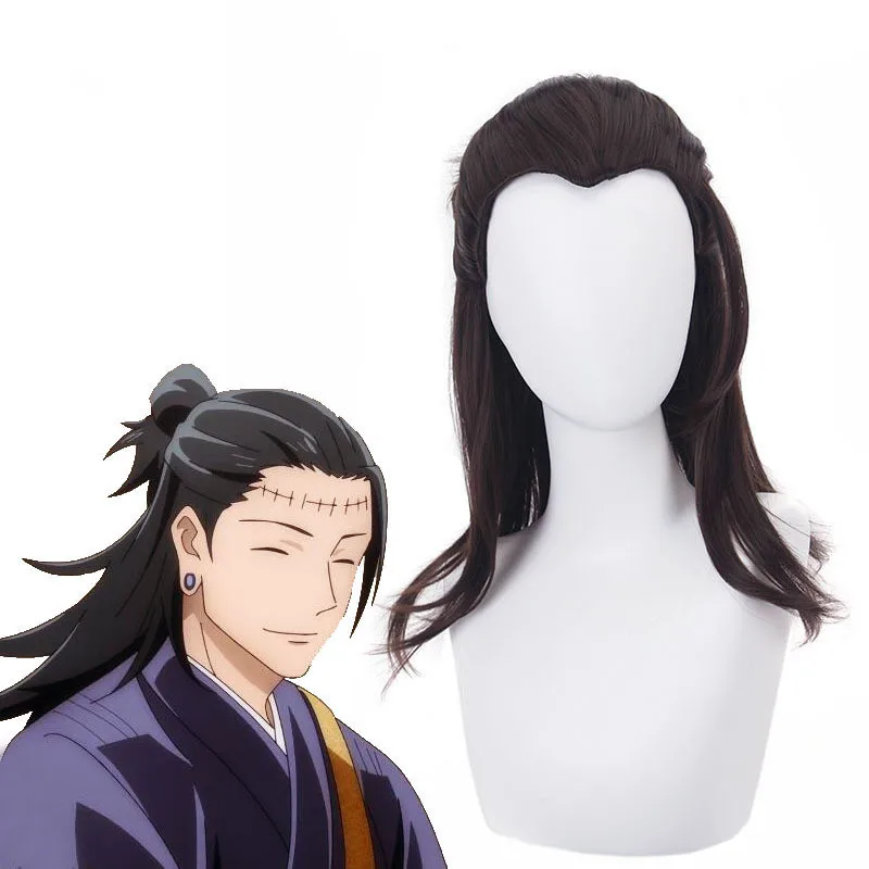 Парик для косплея гуру из аниме джутсу длинный черно-коричневый с заостренной