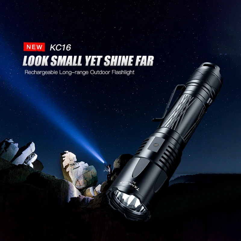 Original TANK007 KC16 Police Lamp 1800LM SST40 LED Flashlight USB Rechargeable Torch Light by 18650 Battery for Camping Hunting | Освещение