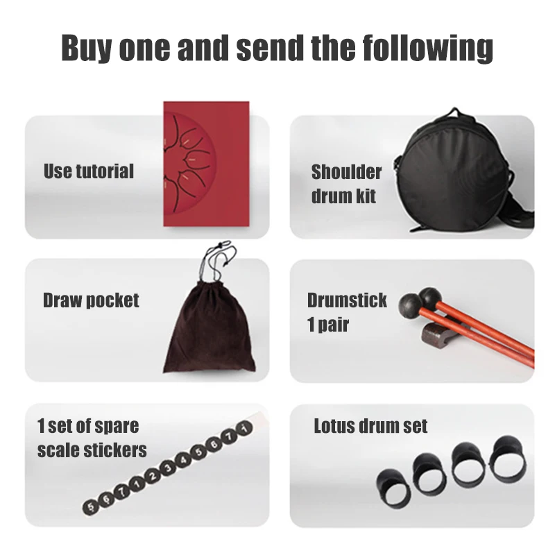 6in 8 тон Сталь язык барабан C Ключ ударный инструмент Handpan барабана с молотки