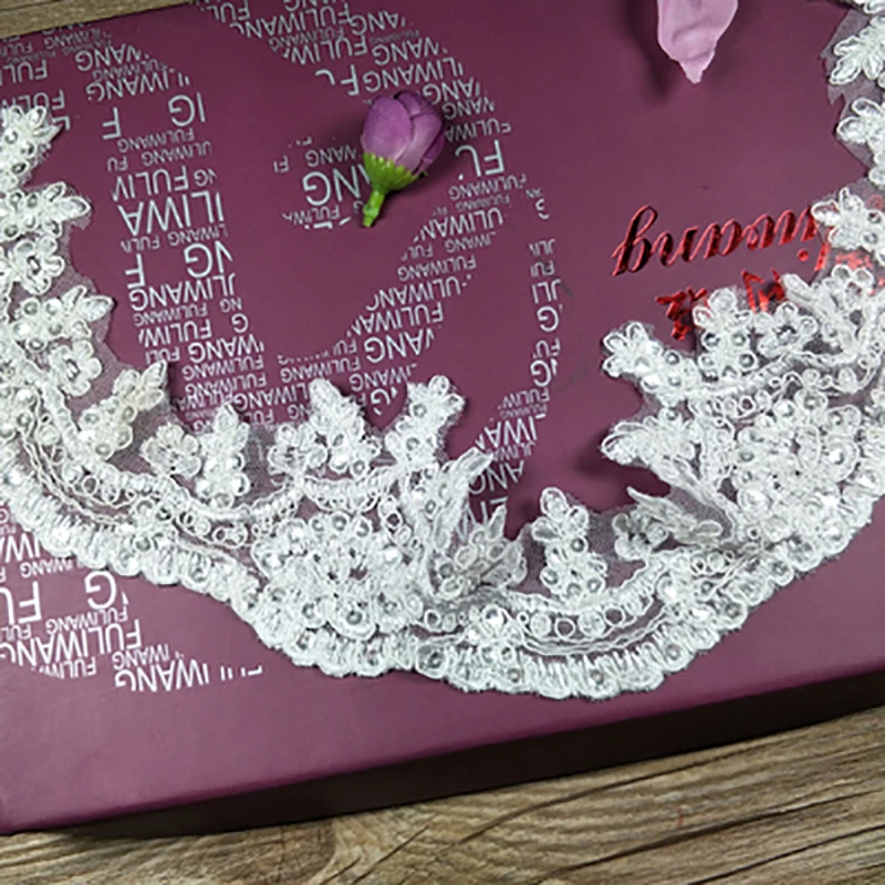 1 ярд 8 см теплый розовый цвет слоновой кости Блестки полиэстер вышивка Venise