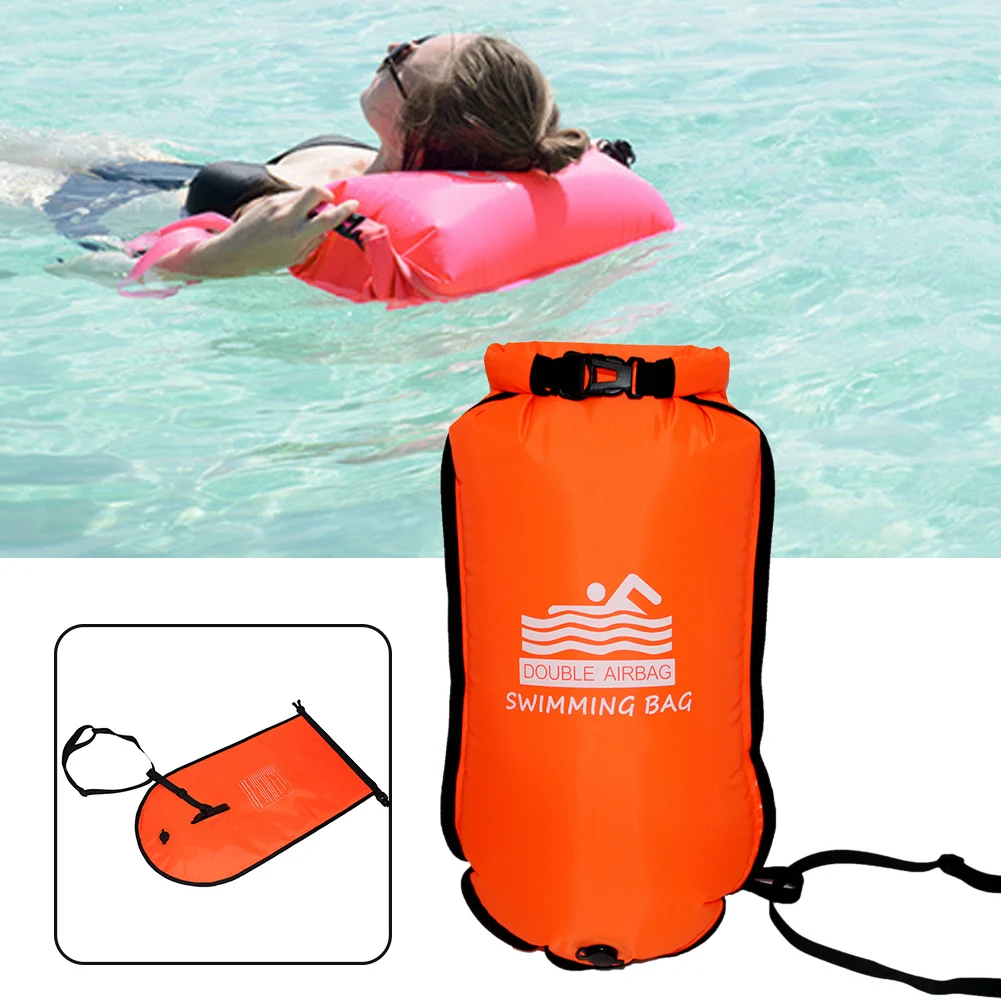 

Swim Training Safety Kayakers Inflatable Waist Belt Dry Bag Tow Float Open Water Highly Visible PVC Storage Snorkelers Swim Buoy
